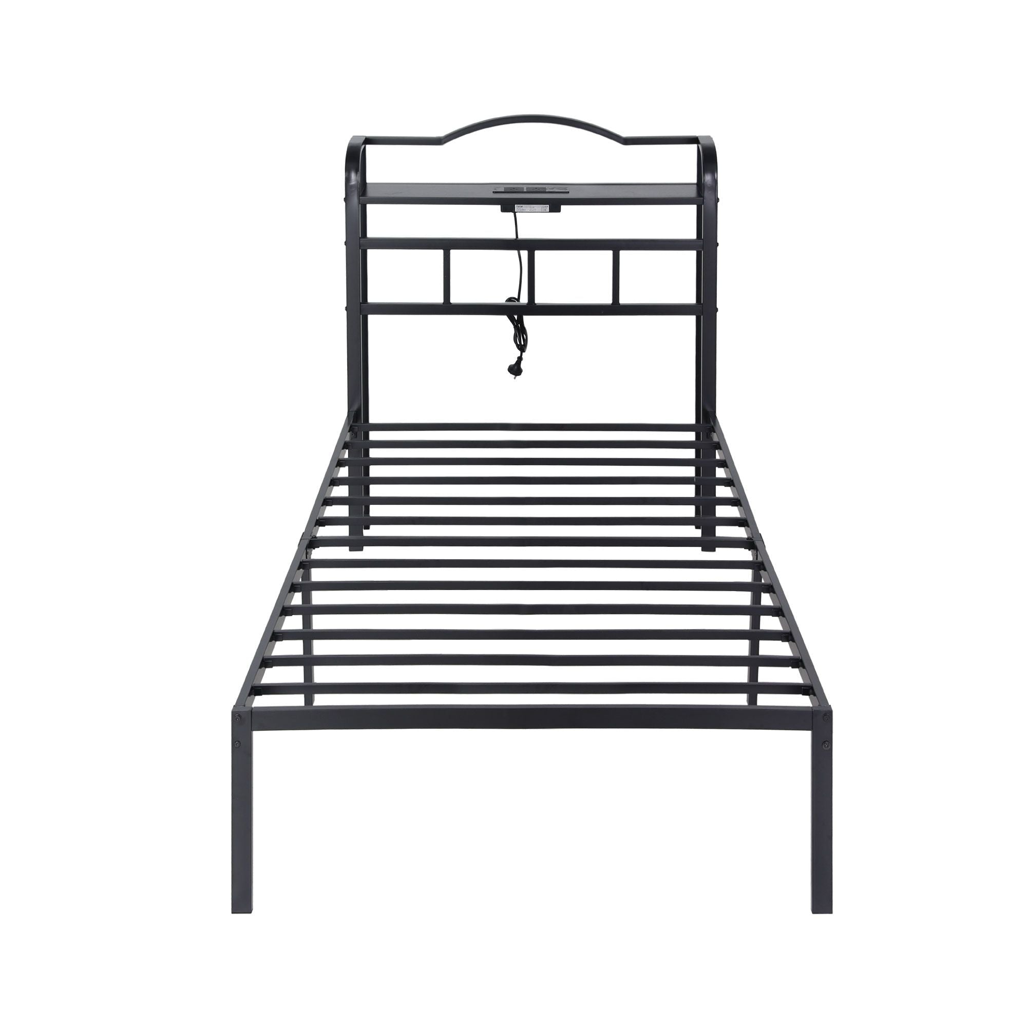 Bed Frame Single Size with Charging Station WAVE - Furniture > Bedroom > Beds & Bed Frames - Rivercity House & Home Co. (ABN 18 642 972 209) - Affordable Modern Furniture Australia