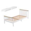 Sundale Single Bed Frame with Two Storage Drawers – White & Pine