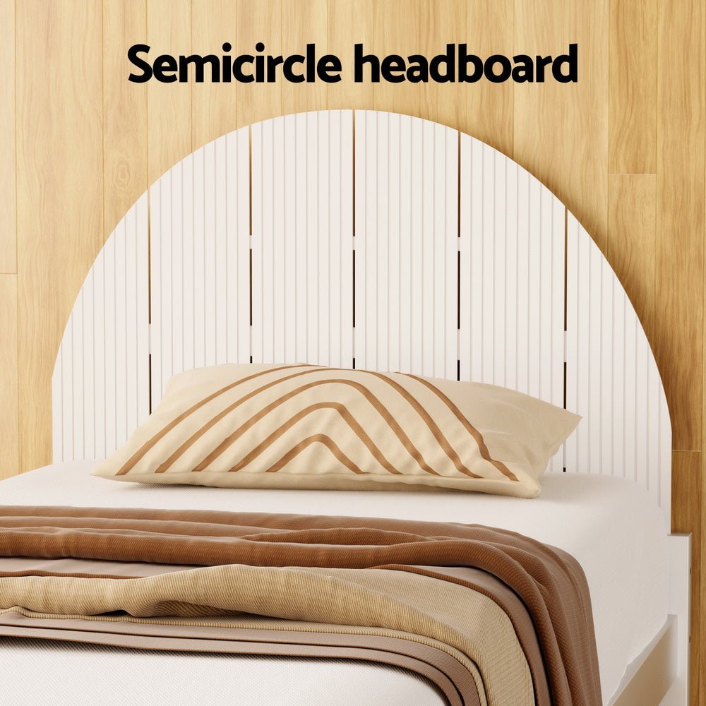 Bed Frame Single Size Wooden White DALY - Furniture > Bedroom > Beds & Bed Frames - Rivercity House & Home Co. (ABN 18 642 972 209) - Affordable Modern Furniture Australia