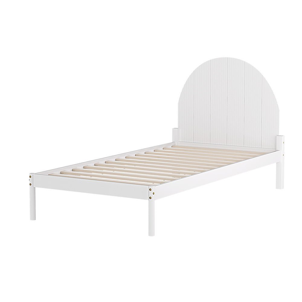 Bed Frame Single Size Wooden White DALY - Furniture > Bedroom > Beds & Bed Frames - Rivercity House & Home Co. (ABN 18 642 972 209) - Affordable Modern Furniture Australia