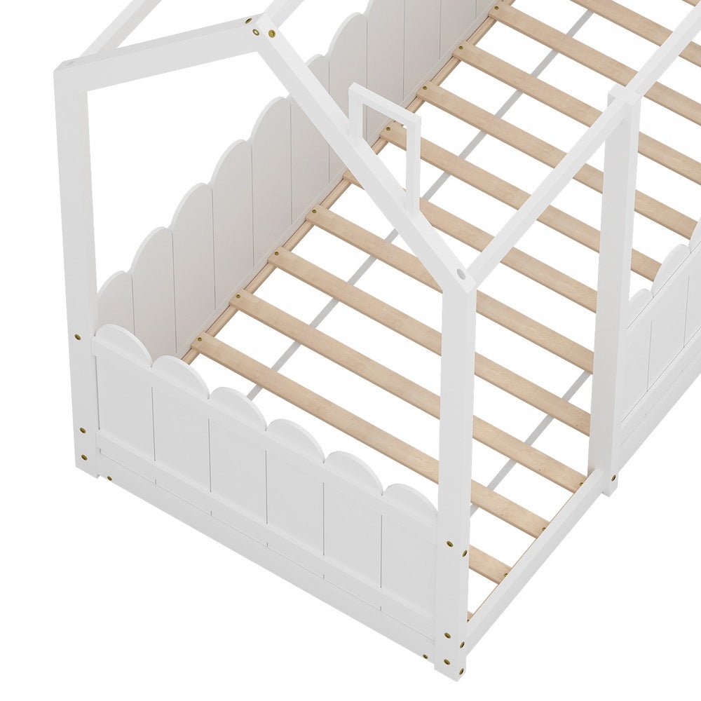 Bed Frame Wooden Kids House Single Frame White KORI - Baby & Kids > Kid's Furniture > Kid's Beds & Bed Frames - Rivercity House & Home Co. (ABN 18 642 972 209) - Affordable Modern Furniture Australia