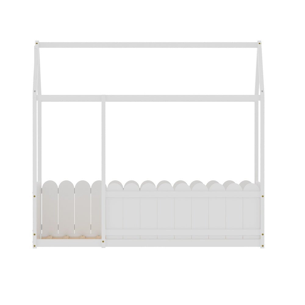 Bed Frame Wooden Kids House Single Frame White KORI - Baby & Kids > Kid's Furniture > Kid's Beds & Bed Frames - Rivercity House & Home Co. (ABN 18 642 972 209) - Affordable Modern Furniture Australia