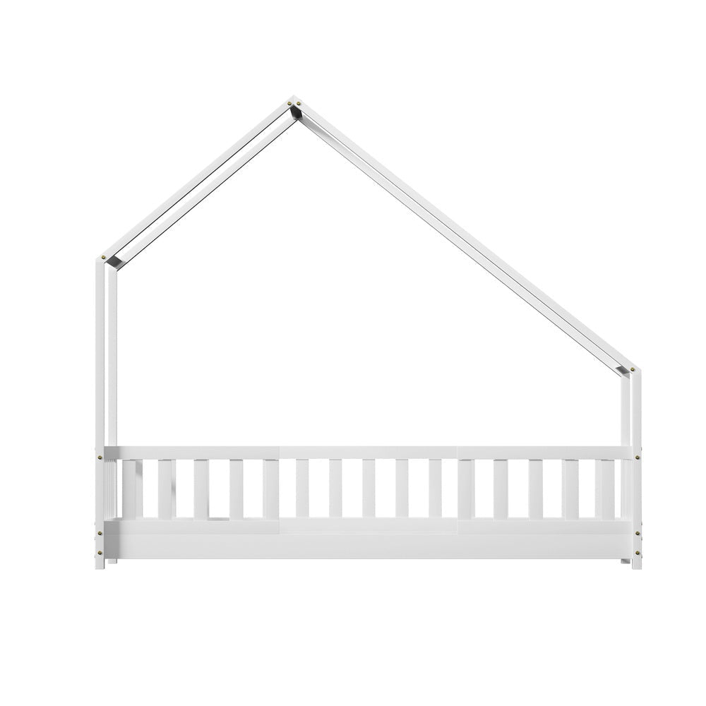 Bed Frame Wooden Kids House Single Frame White PAVO - Baby & Kids > Kid's Furniture > Kid's Beds & Bed Frames - Rivercity House & Home Co. (ABN 18 642 972 209) - Affordable Modern Furniture Australia