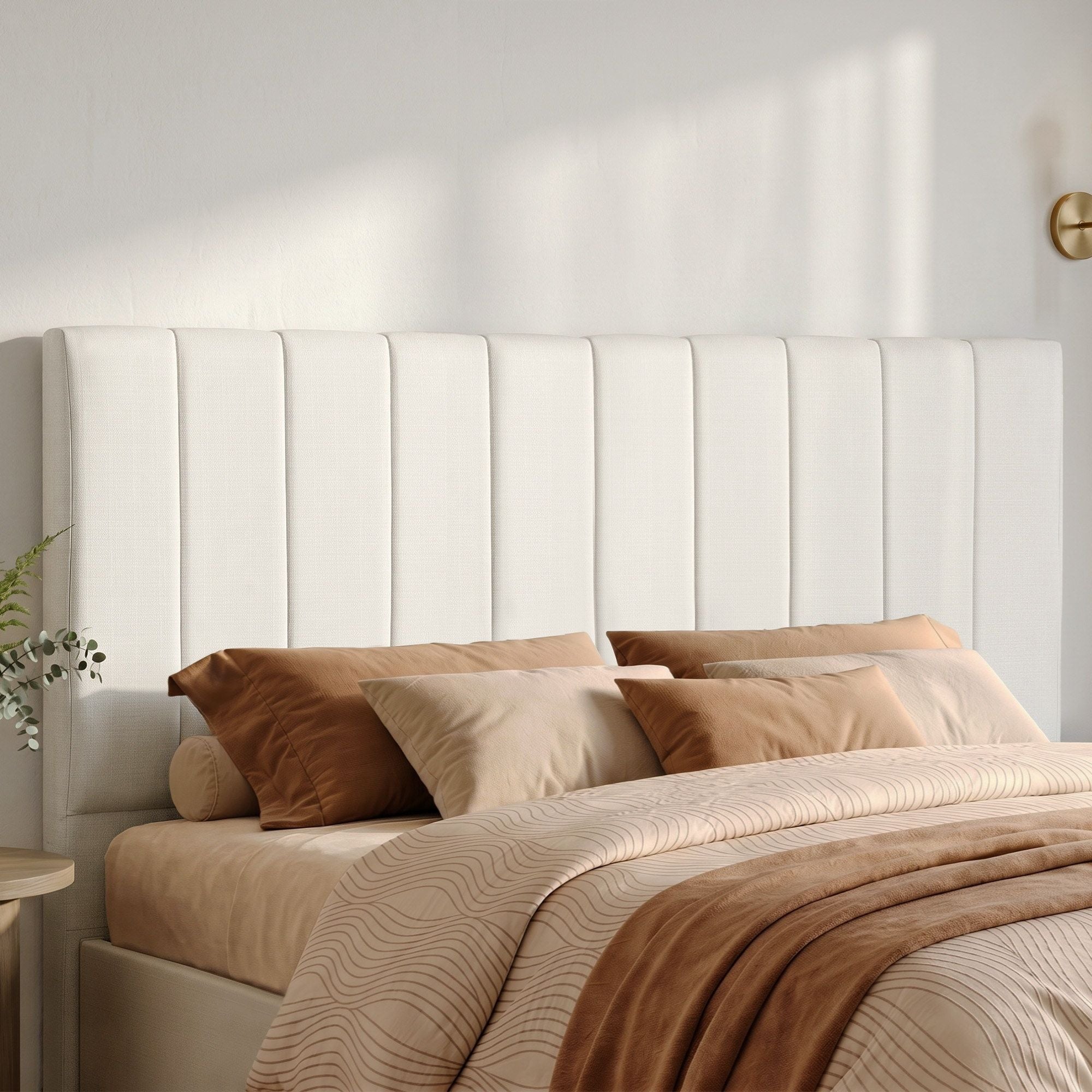Bed Head Headboard King Linen 183CM - Beige - Furniture > Bedroom > Headboards - Rivercity House & Home Co. (ABN 18 642 972 209) - Affordable Modern Furniture Australia