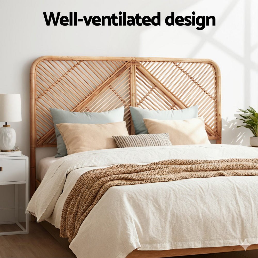 Bed Headboard Double Bedhead Rattan - FRED Pine - Furniture > Bedroom > Headboards - Rivercity House & Home Co. (ABN 18 642 972 209) - Affordable Modern Furniture Australia
