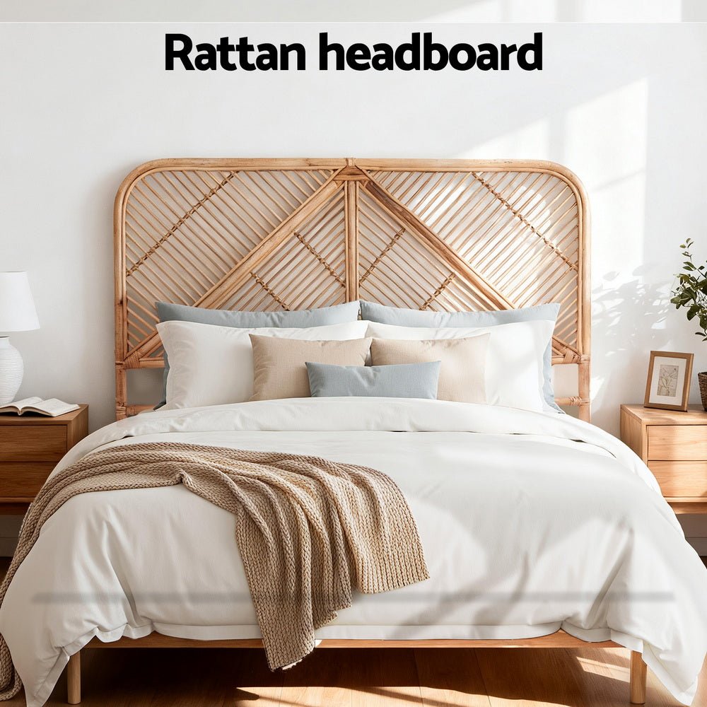 Bed Headboard Double Bedhead Rattan - FRED Pine - Furniture > Bedroom > Headboards - Rivercity House & Home Co. (ABN 18 642 972 209) - Affordable Modern Furniture Australia