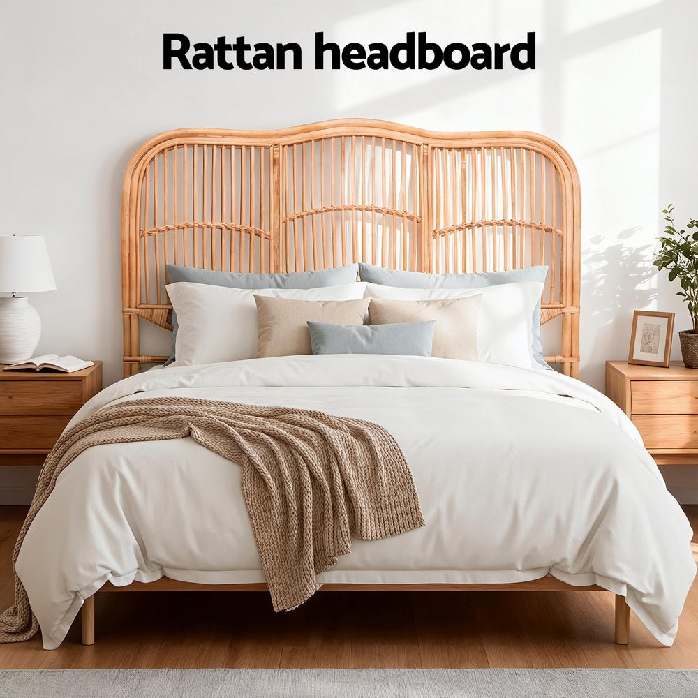 Bed Headboard Double Bedhead Rattan - NERO Pine - Furniture > Bedroom > Headboards - Rivercity House & Home Co. (ABN 18 642 972 209) - Affordable Modern Furniture Australia