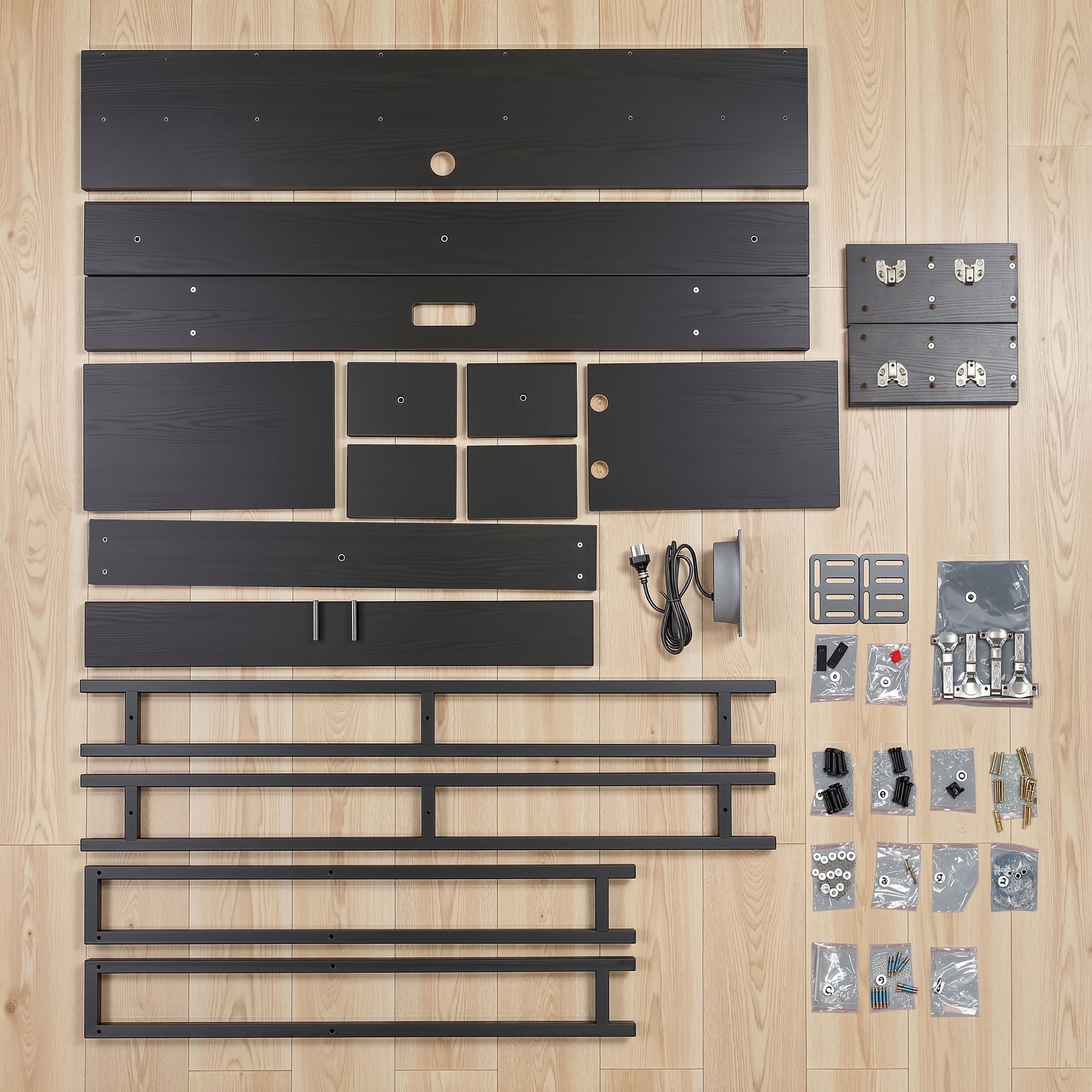 Bed Headboard King Single Storage Bedhead Charging Station Black - Furniture > Bedroom > Headboards - Rivercity House & Home Co. (ABN 18 642 972 209) - Affordable Modern Furniture Australia
