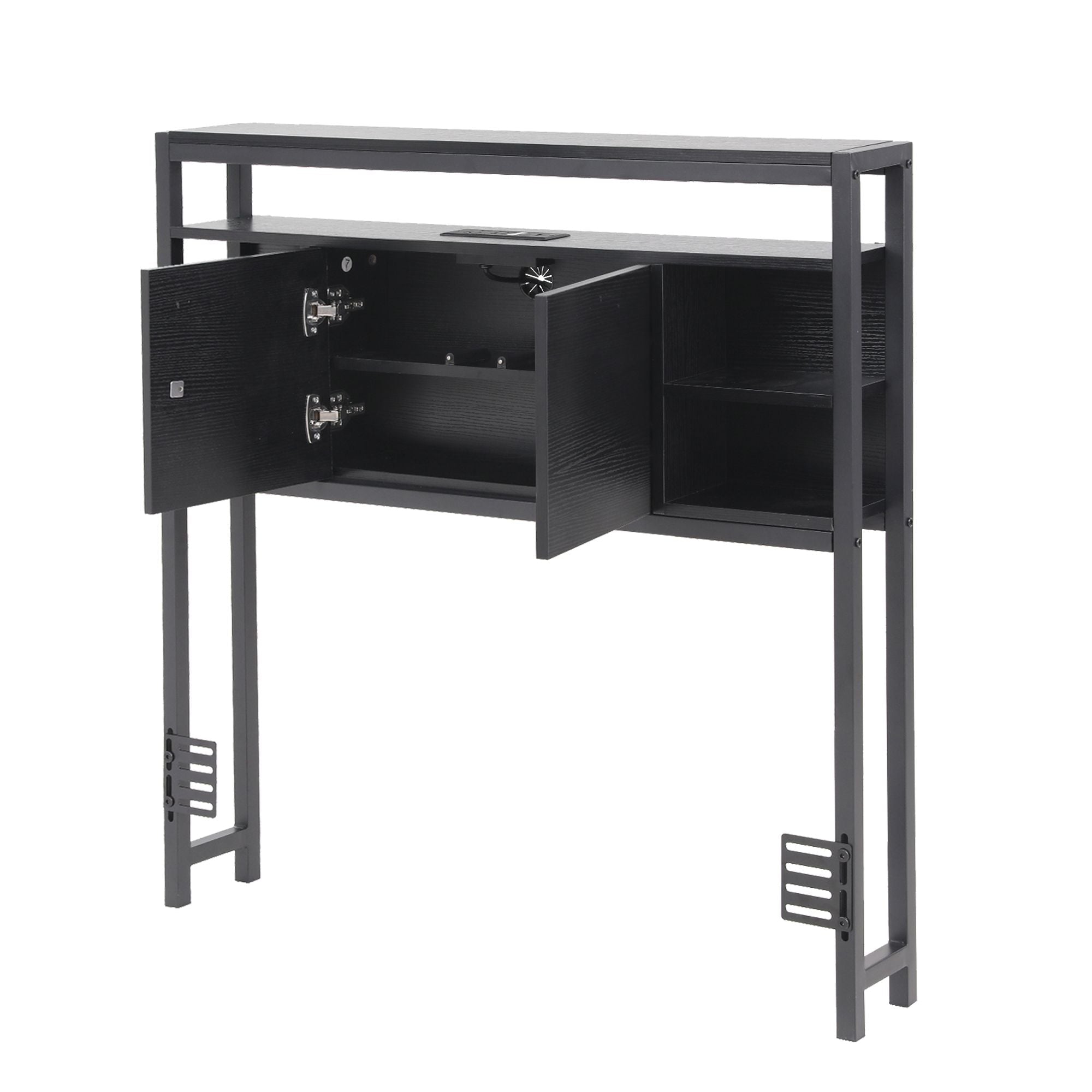 Bed Headboard King Single Storage Bedhead Charging Station Black - Furniture > Bedroom > Headboards - Rivercity House & Home Co. (ABN 18 642 972 209) - Affordable Modern Furniture Australia