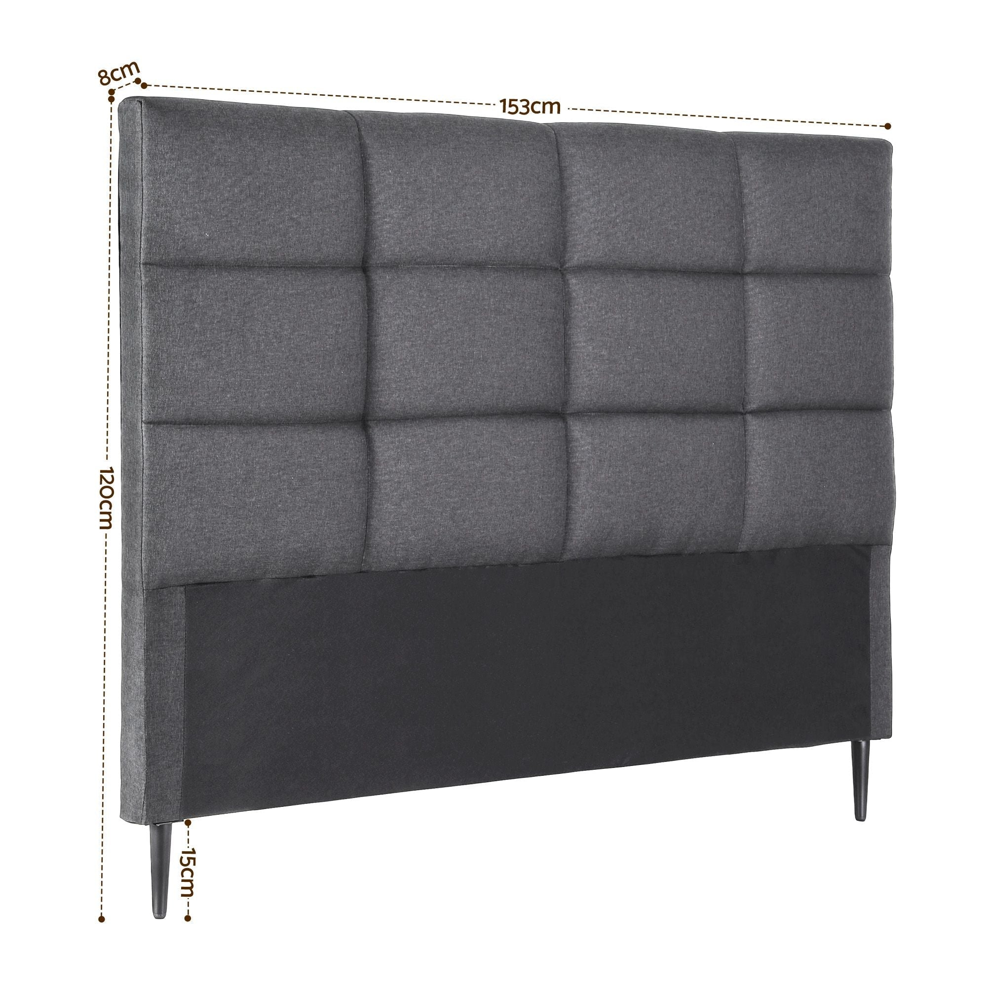 Bed Headboard Queen Bedhead Linen Fabric Charcoal - Furniture > Bedroom > Headboards - Rivercity House & Home Co. (ABN 18 642 972 209) - Affordable Modern Furniture Australia
