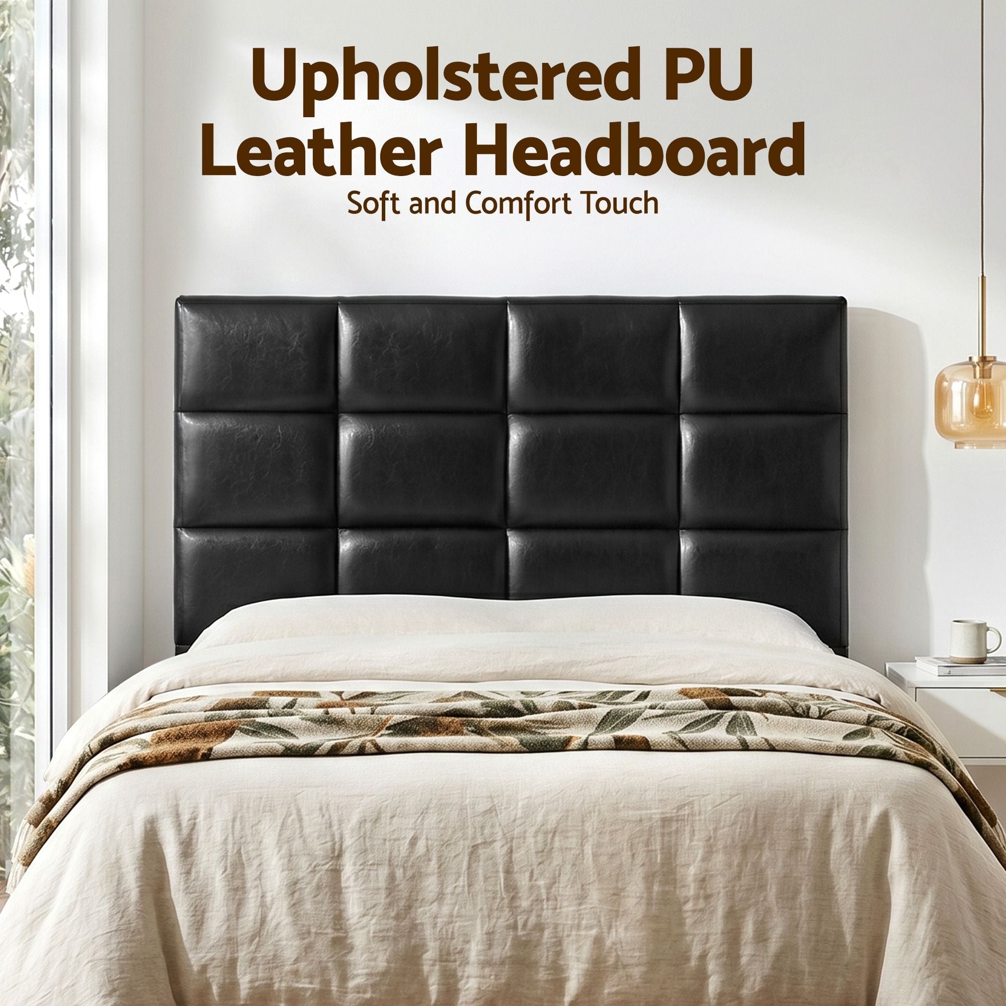Bed Headboard Queen Bedhead PU Leather Black - Furniture > Bedroom > Headboards - Rivercity House & Home Co. (ABN 18 642 972 209) - Affordable Modern Furniture Australia