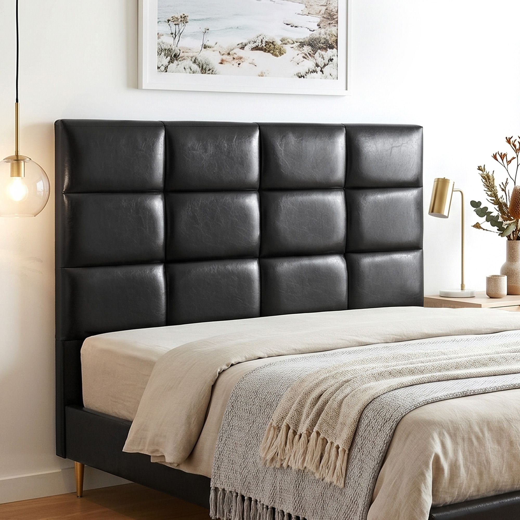 Bed Headboard Queen Bedhead PU Leather Black - Furniture > Bedroom > Headboards - Rivercity House & Home Co. (ABN 18 642 972 209) - Affordable Modern Furniture Australia