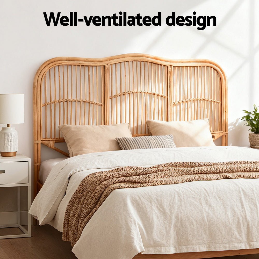 Bed Headboard Queen Bedhead Rattan - NERO Pine - Furniture > Bedroom > Headboards - Rivercity House & Home Co. (ABN 18 642 972 209) - Affordable Modern Furniture Australia