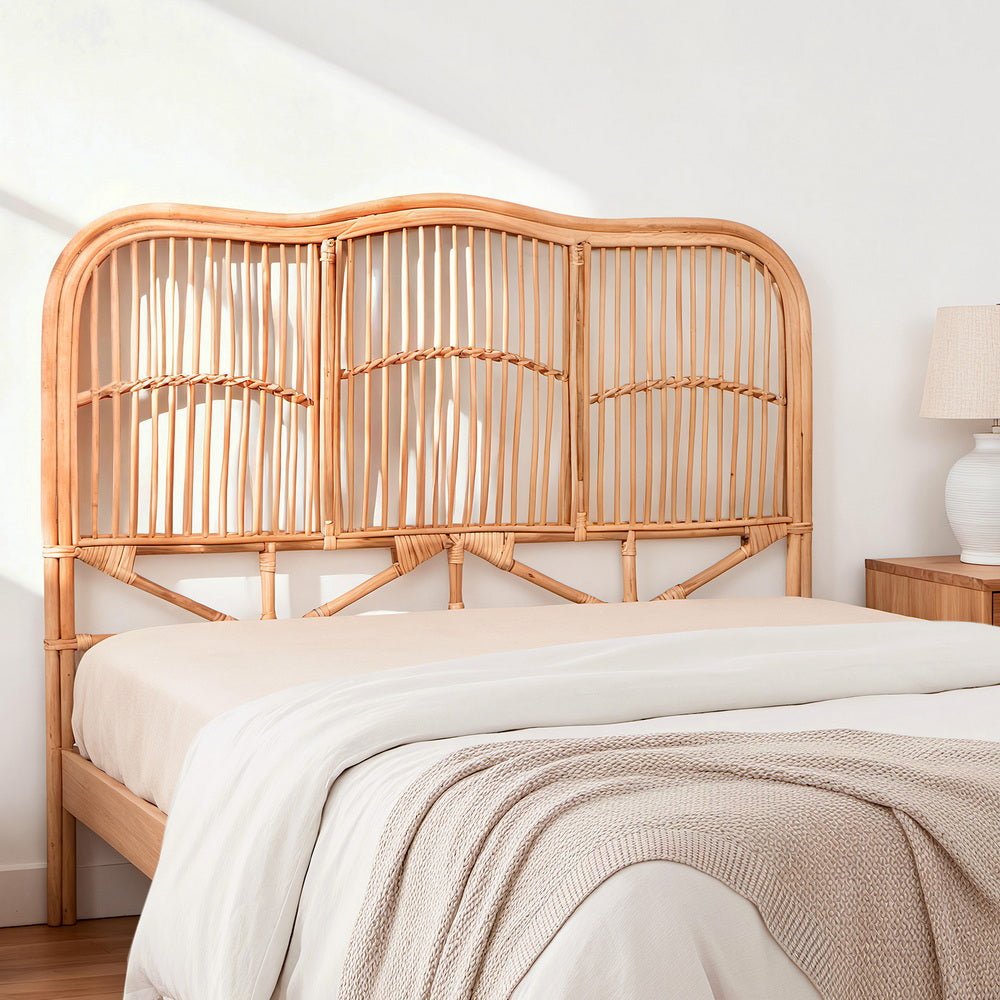 Bed Headboard Queen Bedhead Rattan - NERO Pine - Furniture > Bedroom > Headboards - Rivercity House & Home Co. (ABN 18 642 972 209) - Affordable Modern Furniture Australia