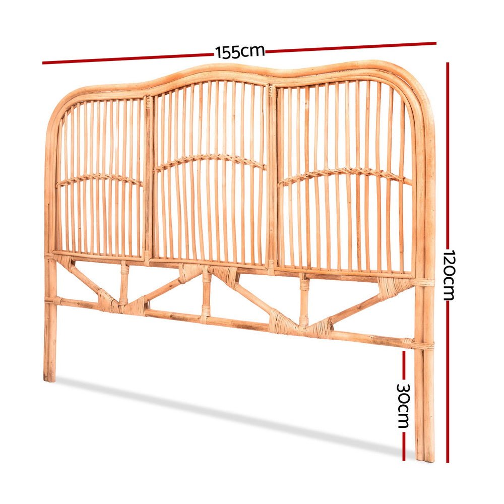 Bed Headboard Queen Bedhead Rattan - NERO Pine - Furniture > Bedroom > Headboards - Rivercity House & Home Co. (ABN 18 642 972 209) - Affordable Modern Furniture Australia