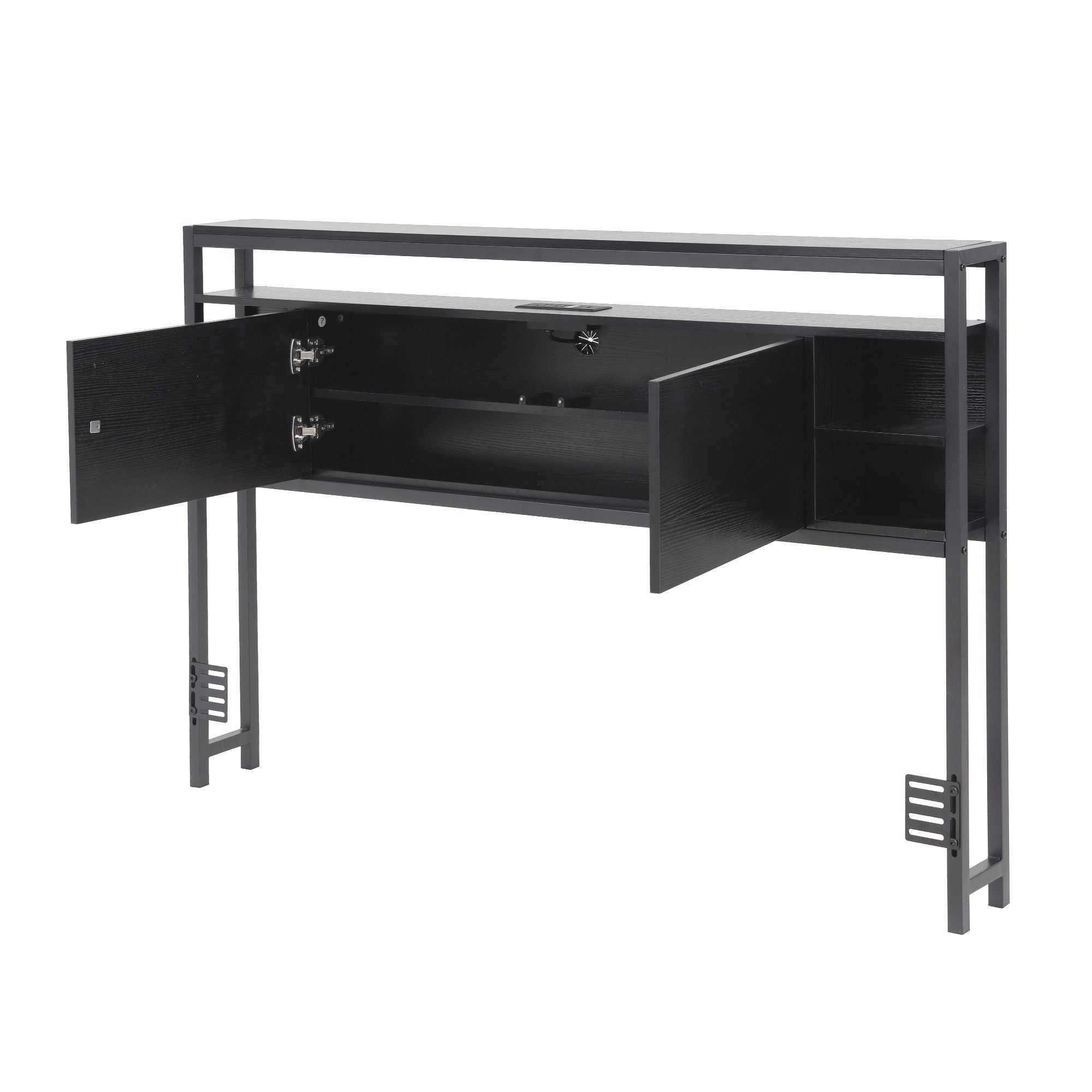 Bed Headboard Queen Storage Bedhead Charging Station Black - Furniture > Bedroom > Headboards - Rivercity House & Home Co. (ABN 18 642 972 209) - Affordable Modern Furniture Australia