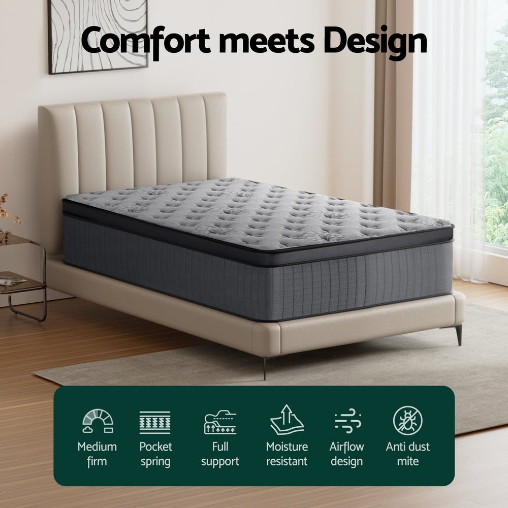 Bed Mattress 34cm King Single - Furniture > Mattresses > King Single Mattress - Rivercity House & Home Co. (ABN 18 642 972 209) - Affordable Modern Furniture Australia