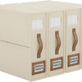 Bed Sheet Organiser Set of 4 with Handle & Window for Bedding Storage - Beige