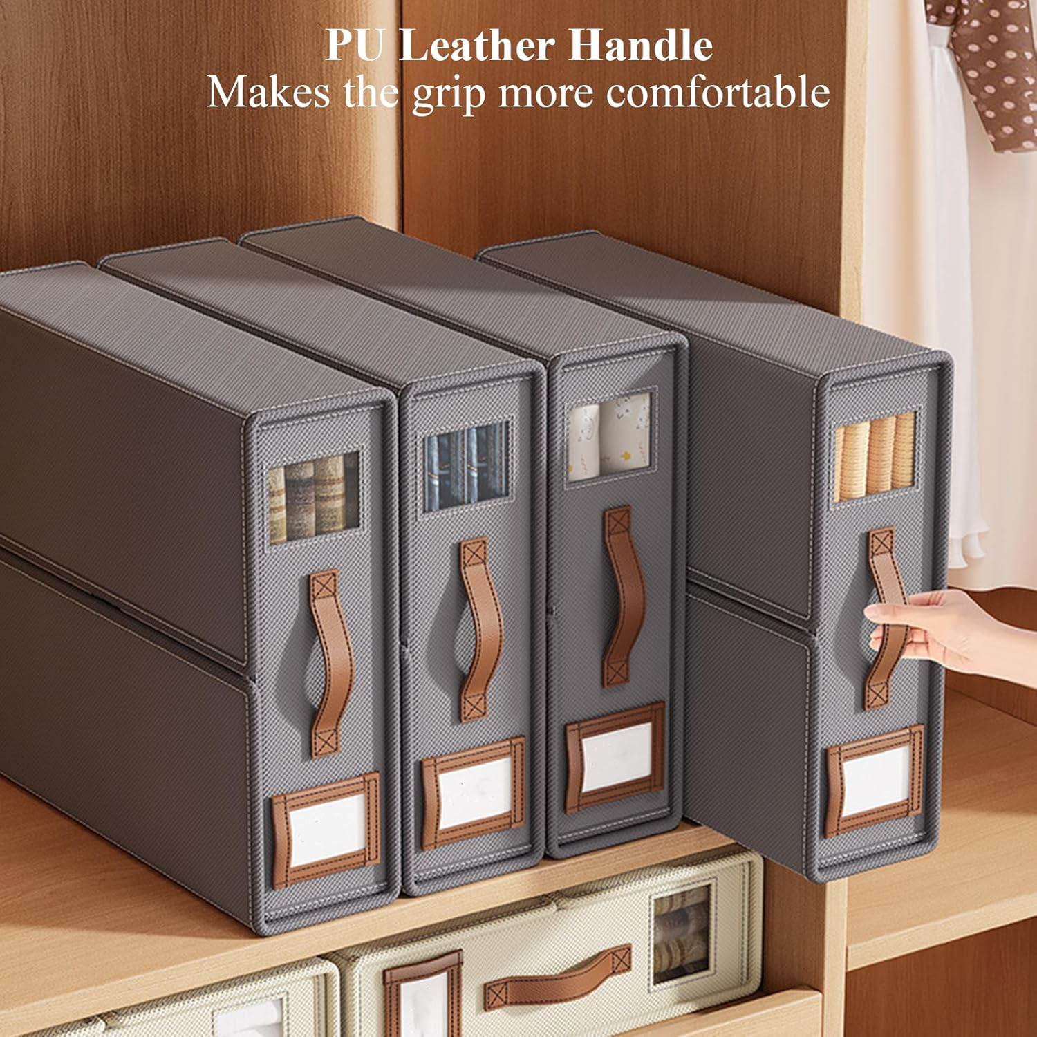 Bed Sheet Organiser Set of 4 with Handle & Window for Bedding Storage - Black - Home & Garden > Bedding > Pillowcases - Rivercity House & Home Co. (ABN 18 642 972 209) - Affordable Modern Furniture Australia