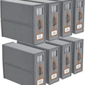 Bed Sheet Organiser Set of 8 with Handle & Window for Bedding Storage - Grey