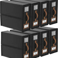 Bed Sheet Organiser Set of 8 with Handle & Window for Covers, Pillowcases, Blankets & Clothes - Black