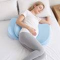 Adjustable Memory Foam Pregnancy Pillow with Concave Curve Support for Back, Belly & Hips - Blue