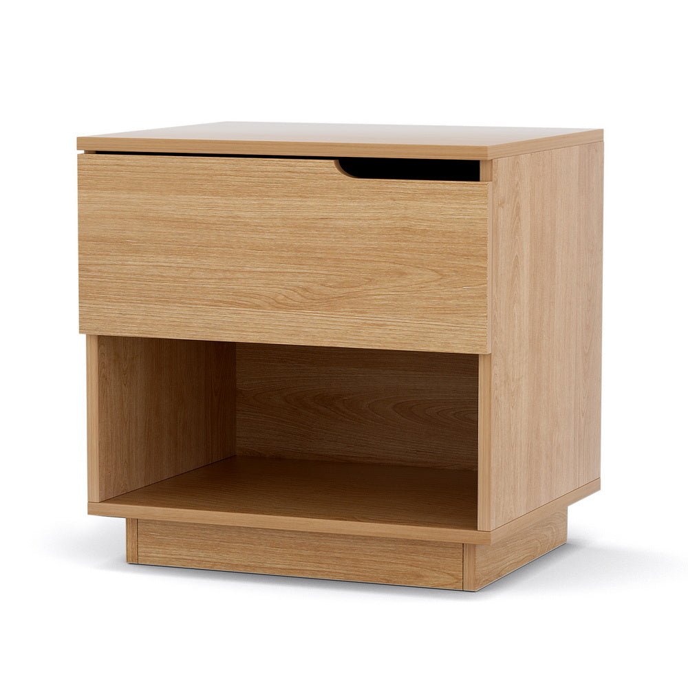 Bedside Table 1 Drawer 1 Shelf Nightstand Pine - Furniture > Bedroom > Bedside Tables - Rivercity House & Home Co. (ABN 18 642 972 209) - Affordable Modern Furniture Australia