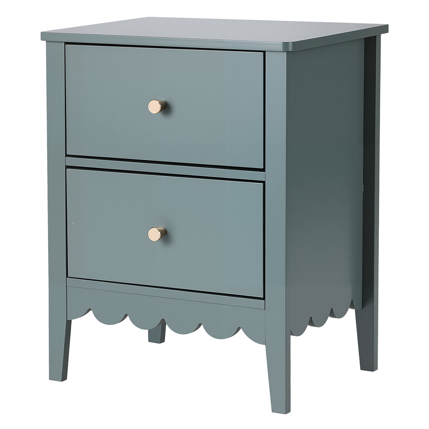 Bedside Table 2 Drawers Bedroom Storage Nightstand Green - Furniture > Bedroom > Bedside Tables - Rivercity House & Home Co. (ABN 18 642 972 209) - Affordable Modern Furniture Australia