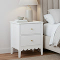 Bedside Table 2-Drawer Nightstand with Storage - White