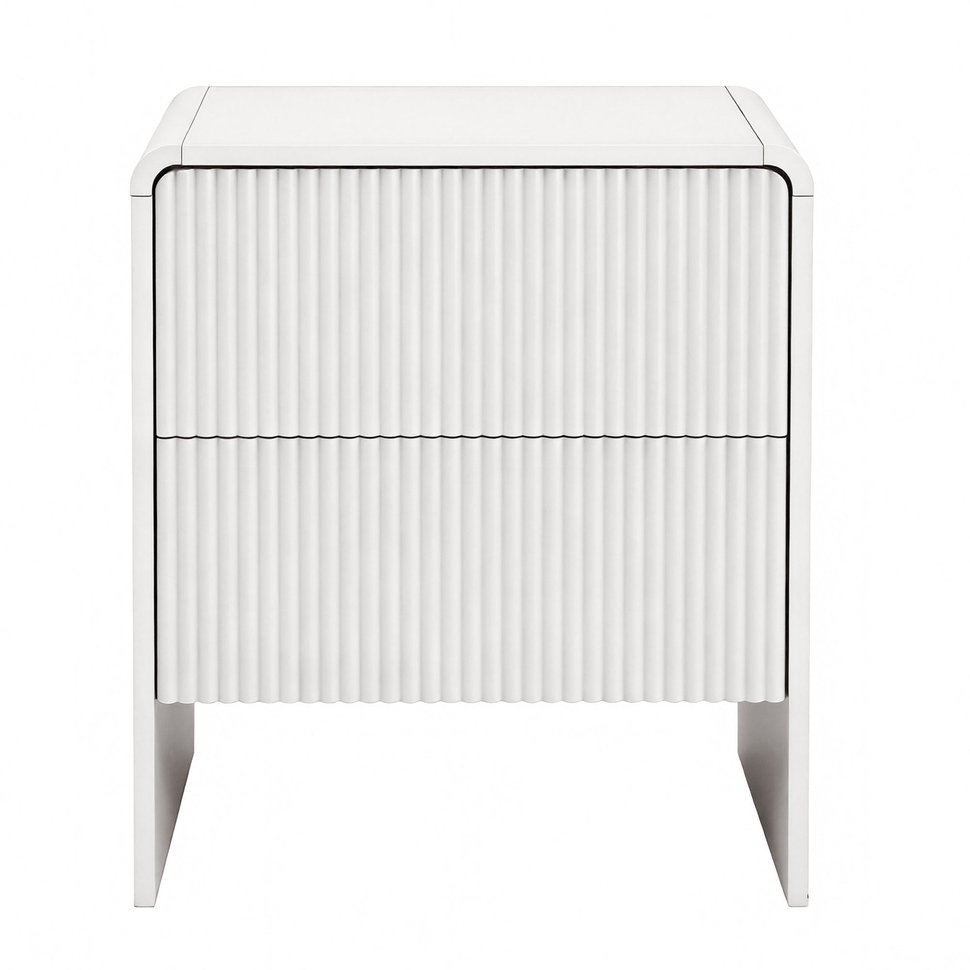 Bedside Table 2 Drawers - Beige - Furniture > Bedroom > Bedside Tables - Rivercity House & Home Co. (ABN 18 642 972 209) - Affordable Modern Furniture Australia
