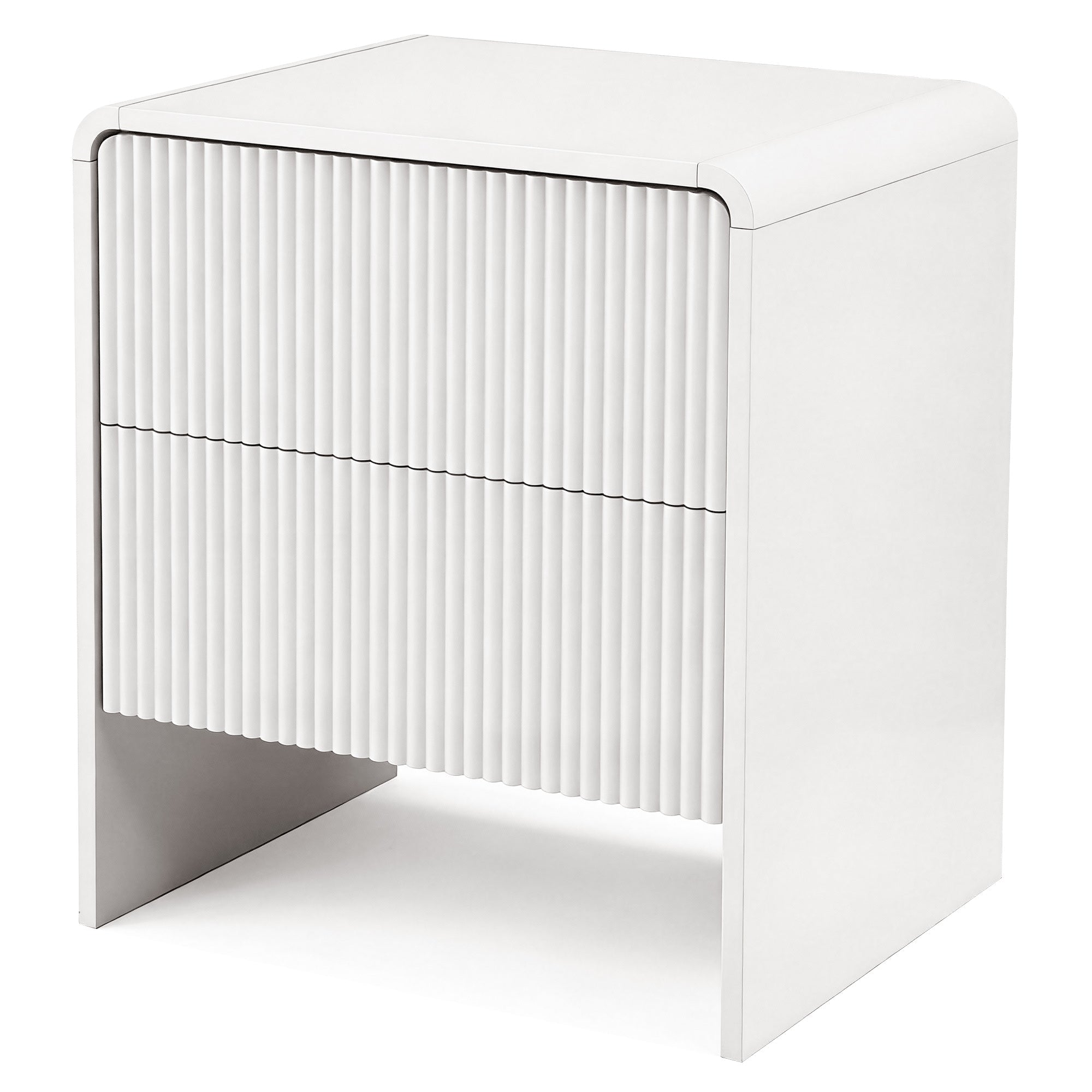 Bedside Table 2 Drawers - Beige - Furniture > Bedroom > Bedside Tables - Rivercity House & Home Co. (ABN 18 642 972 209) - Affordable Modern Furniture Australia