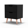 BODEN Bedside Table with 2 Drawers - Black