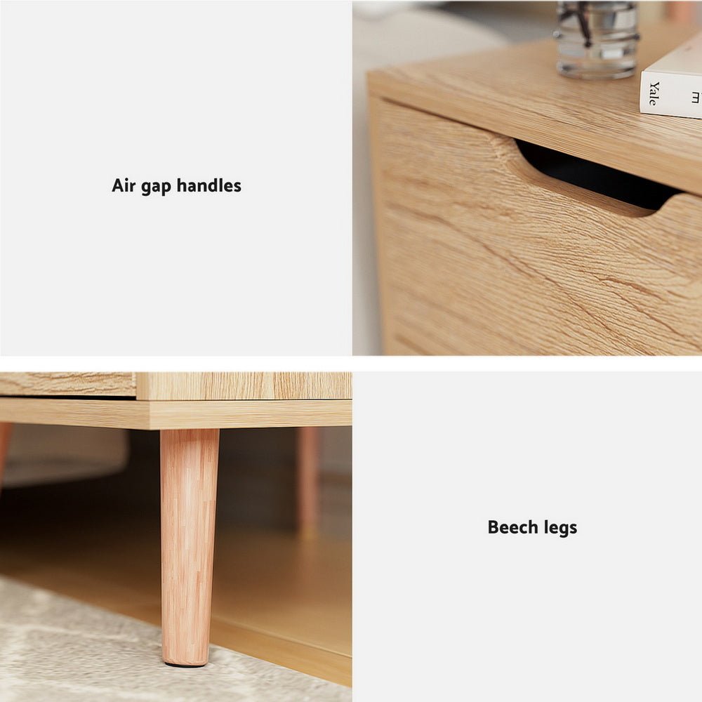 Bedside Table 2 Drawers Nightstand - BODEN Pine - Furniture > Bedroom > Bedside Tables - Rivercity House & Home Co. (ABN 18 642 972 209) - Affordable Modern Furniture Australia