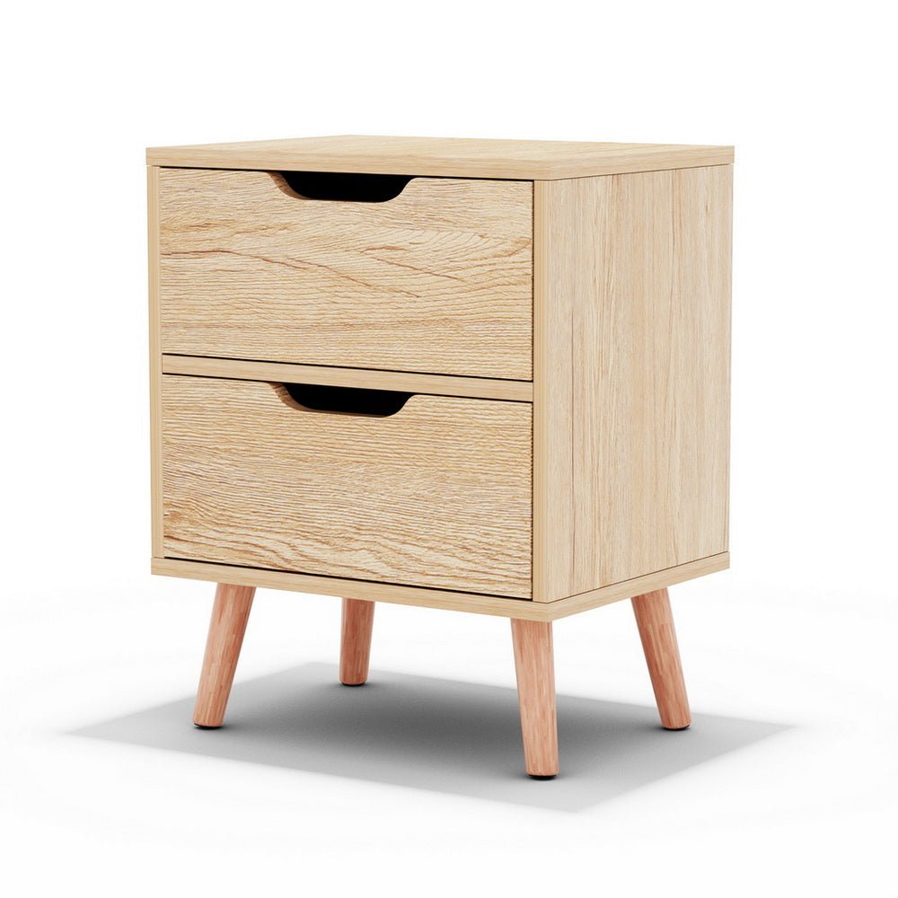 Bedside Table 2 Drawers Nightstand - BODEN Pine - Furniture > Bedroom > Bedside Tables - Rivercity House & Home Co. (ABN 18 642 972 209) - Affordable Modern Furniture Australia