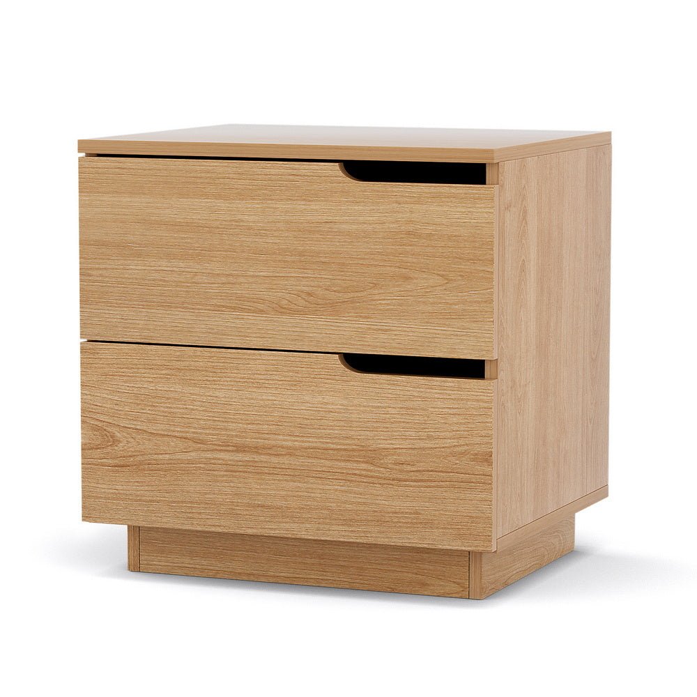 Bedside Table 2 Drawers Nightstand Pine - Furniture > Bedroom > Bedside Tables - Rivercity House & Home Co. (ABN 18 642 972 209) - Affordable Modern Furniture Australia