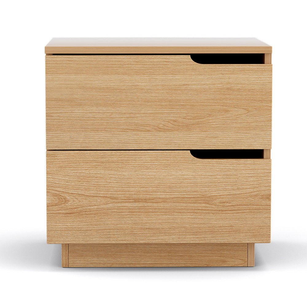 Bedside Table 2 Drawers Nightstand Pine - Furniture > Bedroom > Bedside Tables - Rivercity House & Home Co. (ABN 18 642 972 209) - Affordable Modern Furniture Australia