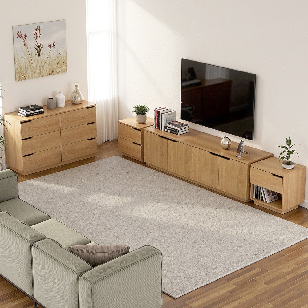 Bedside Table 2 Drawers Nightstand Pine - Furniture > Bedroom > Bedside Tables - Rivercity House & Home Co. (ABN 18 642 972 209) - Affordable Modern Furniture Australia