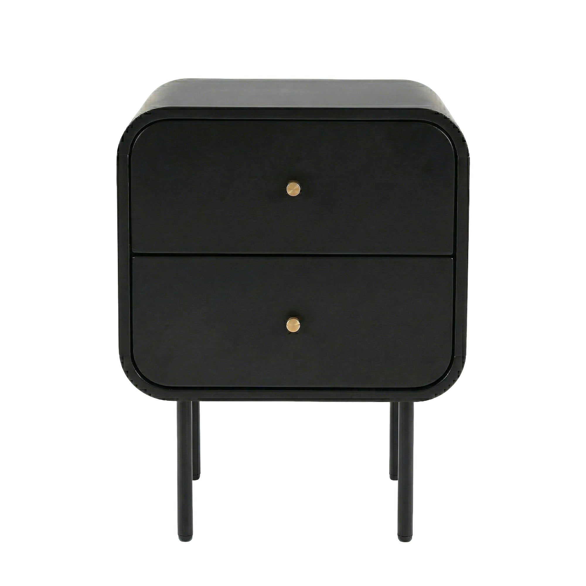 Bedside Table 2 Drawers Side End Table Nightstand Black - Furniture > Bedroom > Bedside Tables - Rivercity House & Home Co. (ABN 18 642 972 209) - Affordable Modern Furniture Australia