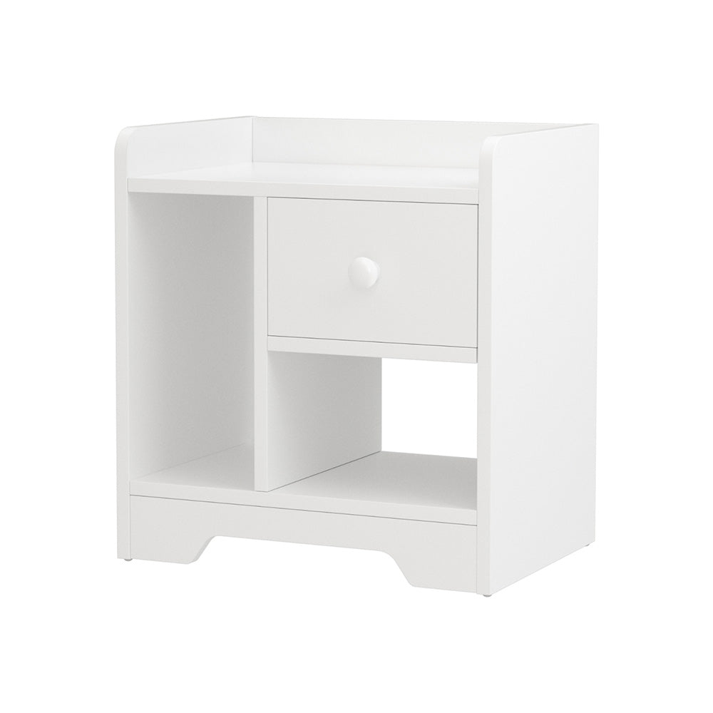 Bedside Table Drawer Nightstand Side End Table Storage Open Shelf White - Furniture > Bedroom > Dressers - Rivercity House & Home Co. (ABN 18 642 972 209) - Affordable Modern Furniture Australia