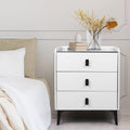 Bedside Table LED Lights Drawers Storage