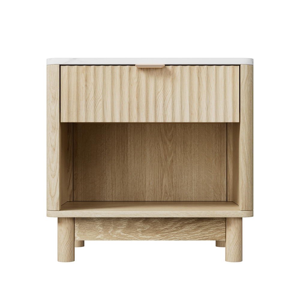 Bedside Table Nightstand 1 Drawer Shelves Pine - Furniture > Bedroom > Bedside Tables - Rivercity House & Home Co. (ABN 18 642 972 209) - Affordable Modern Furniture Australia