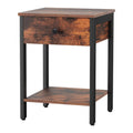 Bedside Table Nightstand with 1 Drawer and Shelf - Walnut