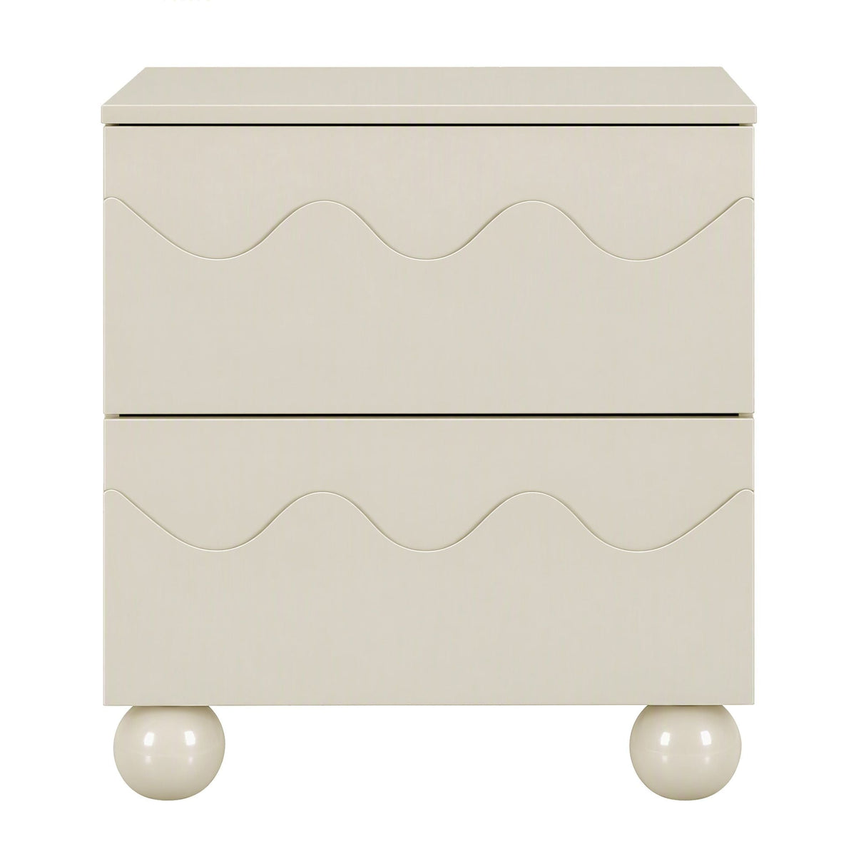 Bedside Table Nightstand with 2 Drawers Storage Side Cabinet - Beige - Furniture > Bedroom > Bedside Tables - Rivercity House & Home Co. (ABN 18 642 972 209) - Affordable Modern Furniture Australia