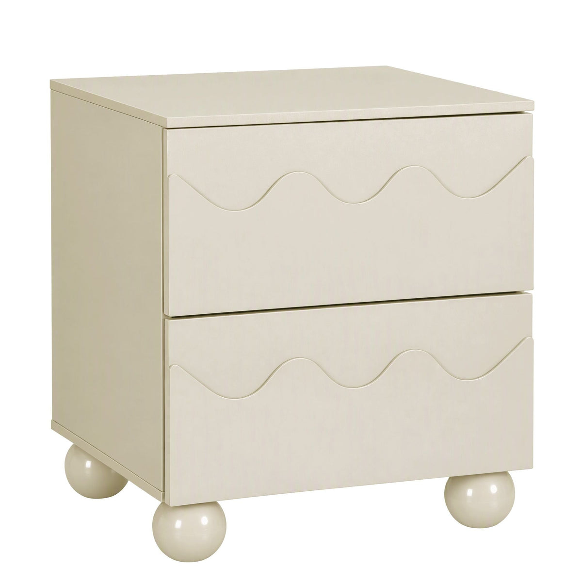 Bedside Table Nightstand with 2 Drawers Storage Side Cabinet - Beige - Furniture > Bedroom > Bedside Tables - Rivercity House & Home Co. (ABN 18 642 972 209) - Affordable Modern Furniture Australia