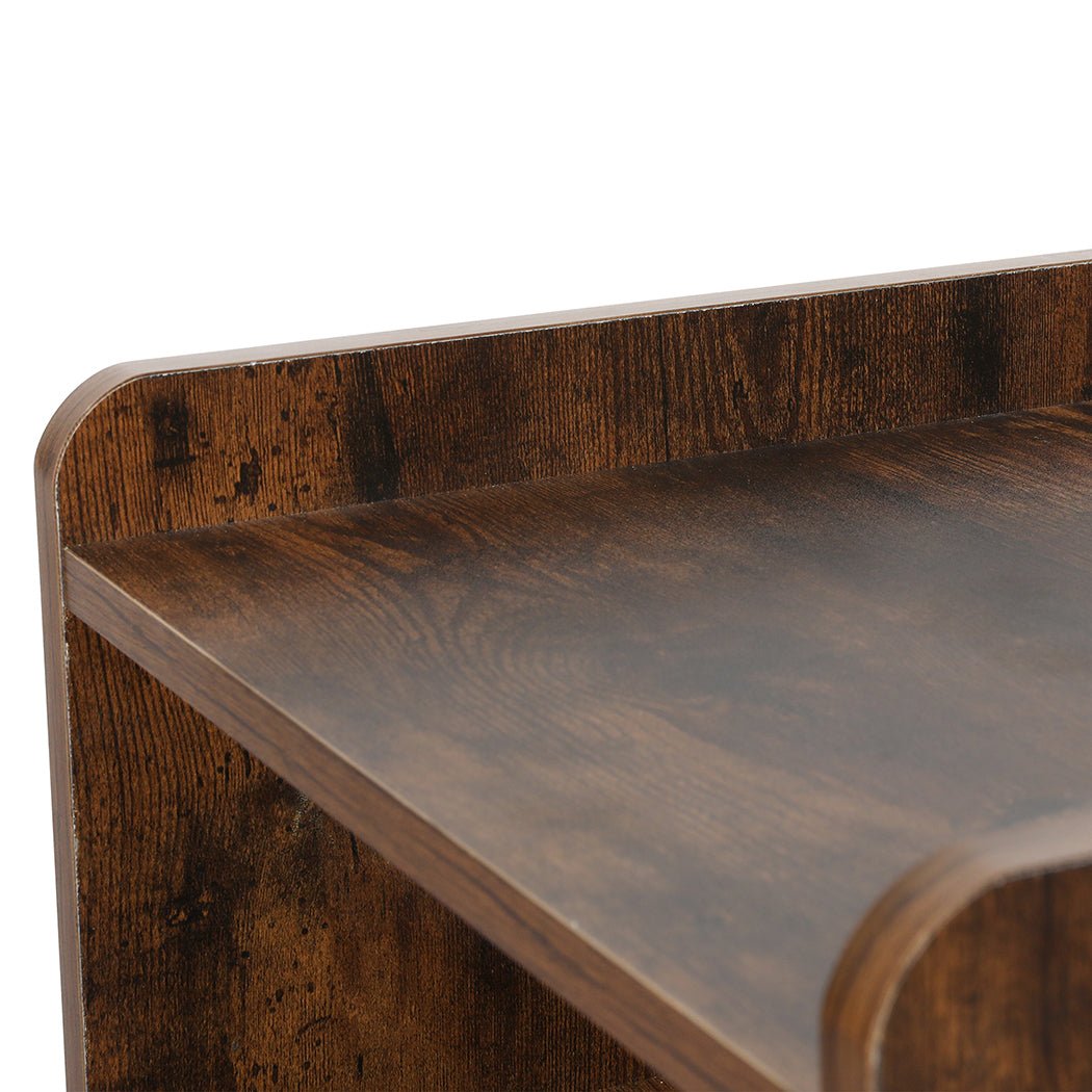 Bedside Table USB Charger Outlet LED Oak - Rivercity House & Home Co. (ABN 18 642 972 209) - Affordable Modern Furniture Australia