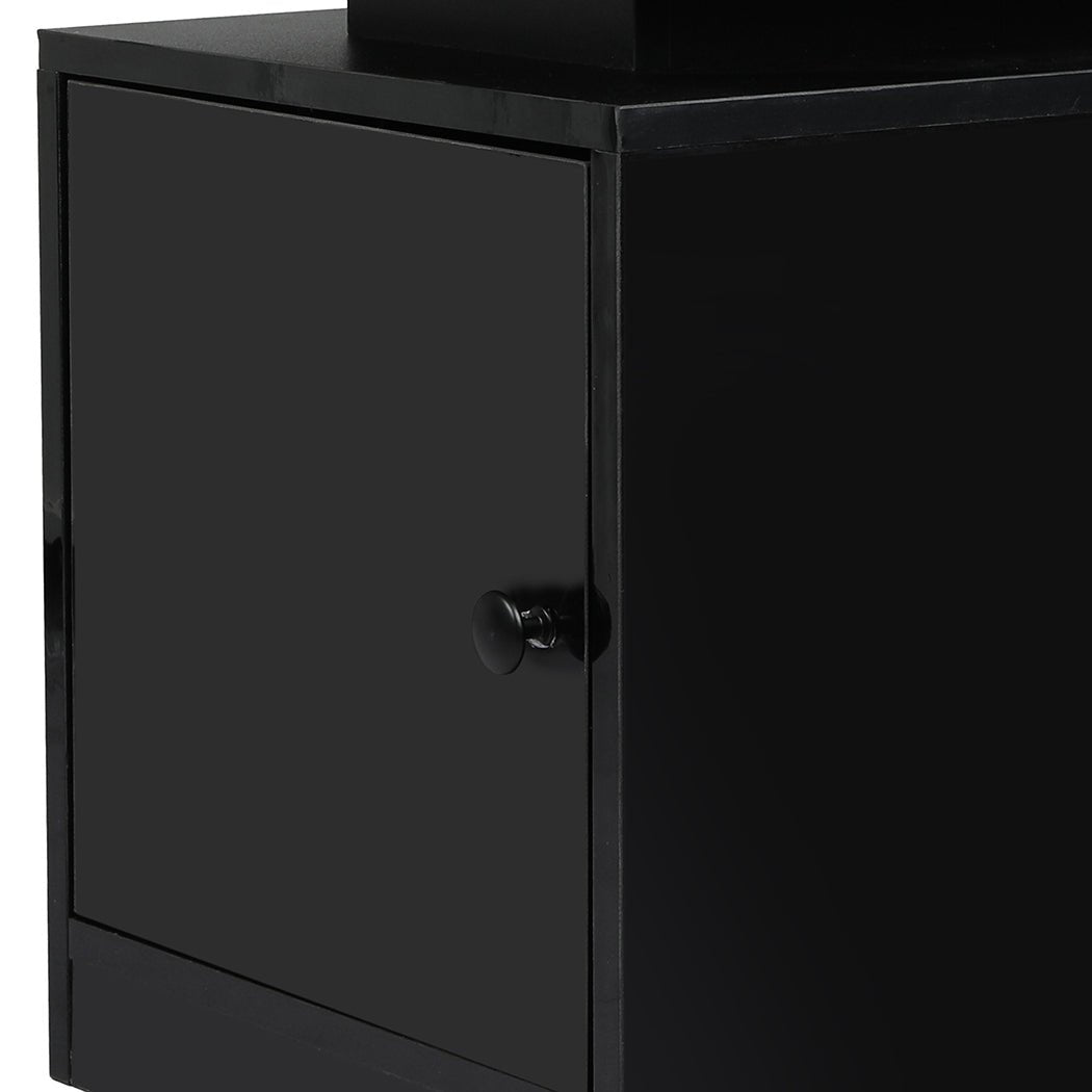 Bedside Table USB Charger Outlet RGB Black - Rivercity House & Home Co. (ABN 18 642 972 209) - Affordable Modern Furniture Australia