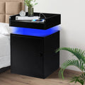 Bedside Table USB Charger Outlet RGB Black