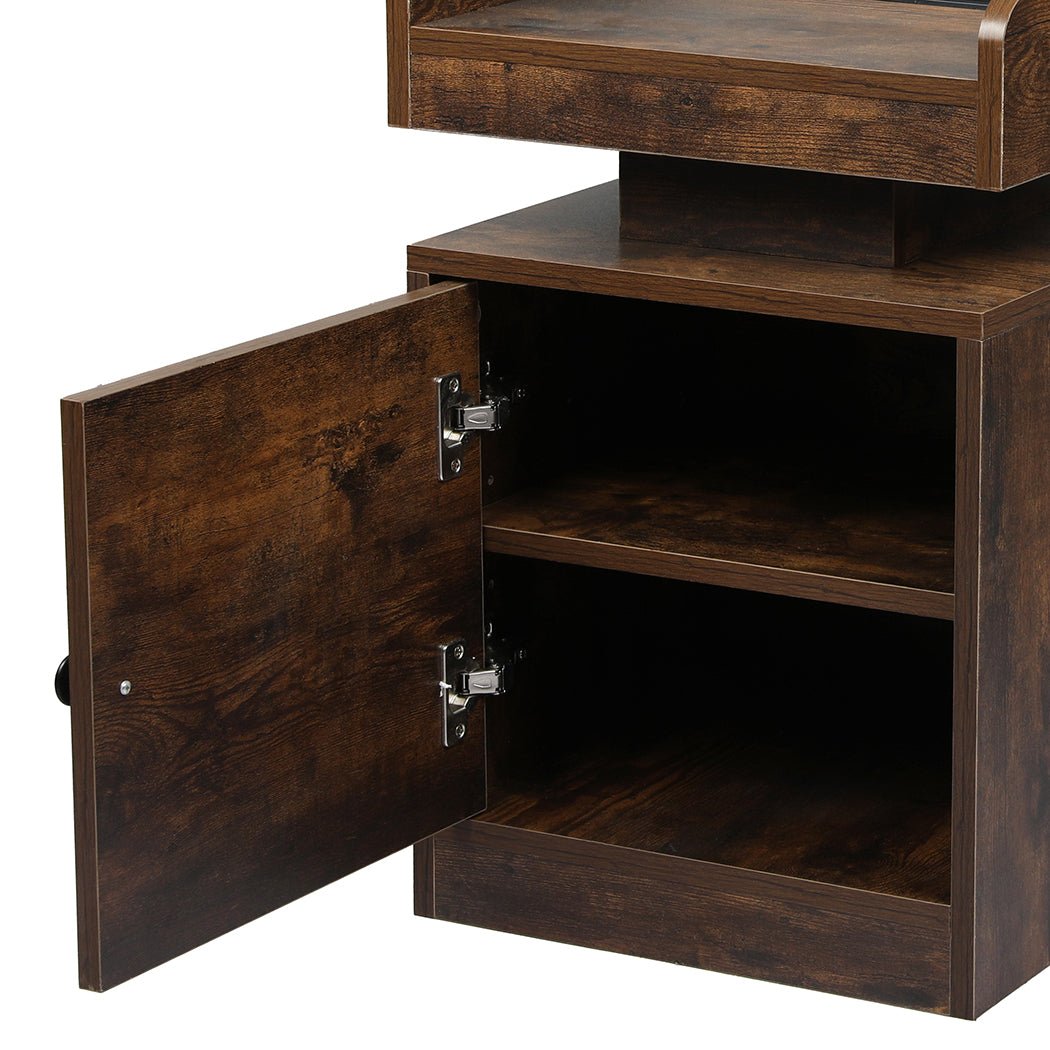 Bedside Table USB Charger Outlet RGB Oak - Rivercity House & Home Co. (ABN 18 642 972 209) - Affordable Modern Furniture Australia