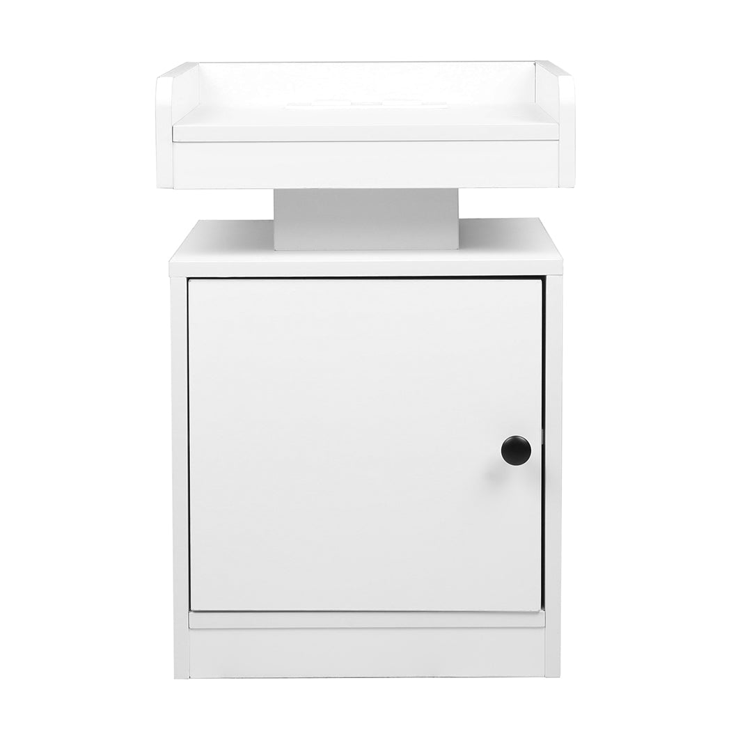 Bedside Table USB Charger Outlet RGB White - Rivercity House & Home Co. (ABN 18 642 972 209) - Affordable Modern Furniture Australia