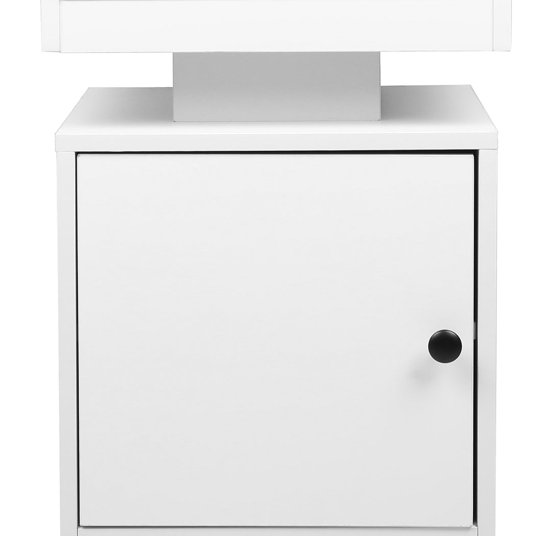 Bedside Table USB Charger Outlet RGB White - Rivercity House & Home Co. (ABN 18 642 972 209) - Affordable Modern Furniture Australia